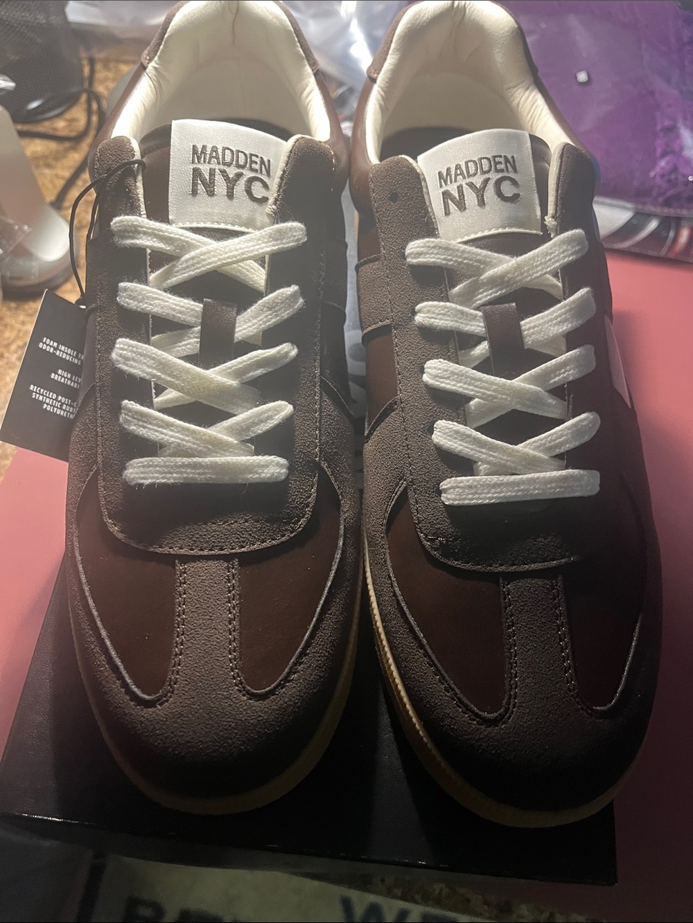 Madden NYC Men’s Brown Suede Lace-Up Sneakers